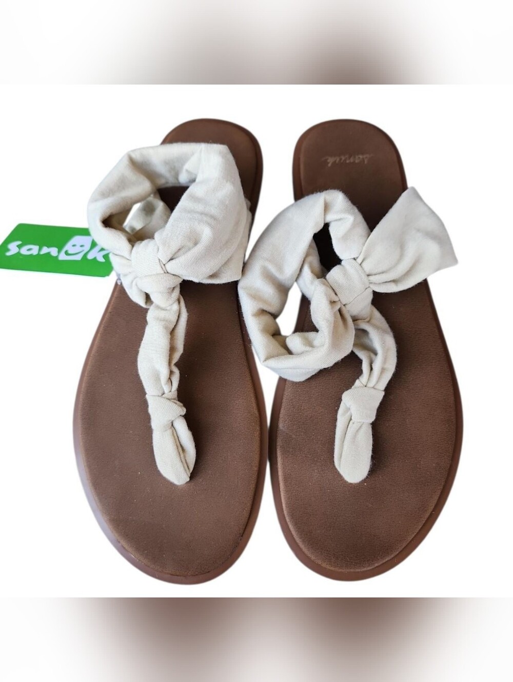 Sanuk Women’s Cream Knotted Thong Sandals